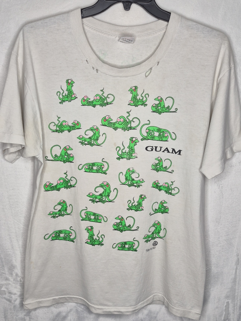 Vintage 90s Jackson Did This Guam Gecko Kama Sutra Novelty AOP Tee XL